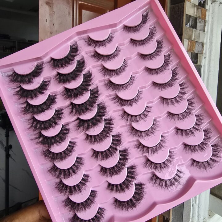 20Pair Pink Mink Lash Tray - Set1