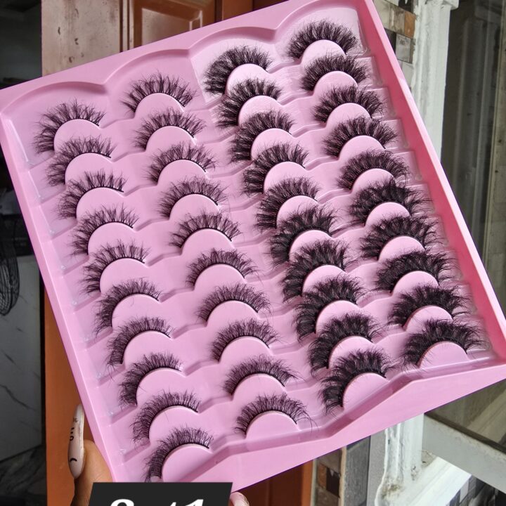 20Pair Pink Mink Lash Tray - Set1