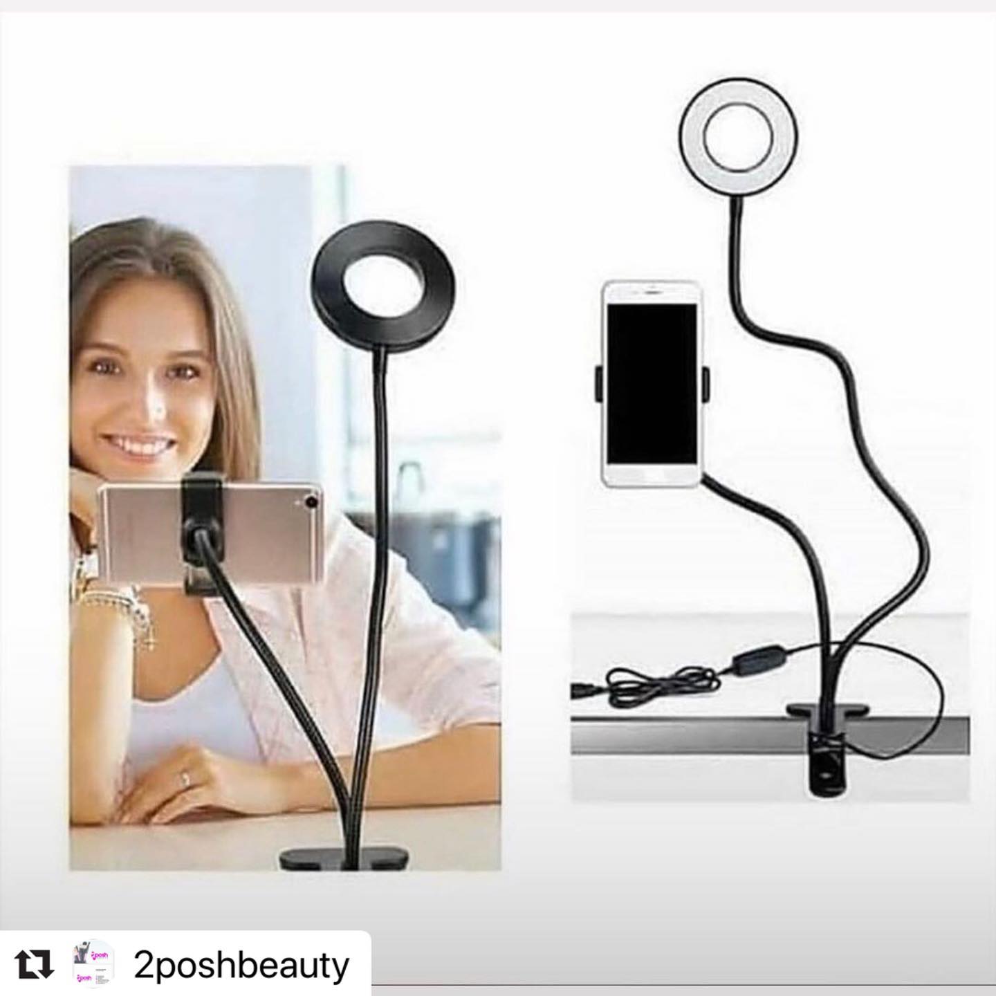 Selfie Table Top Ringlight With Clip - 2Posh Beauty