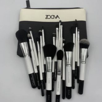 Zoeva 18pcs Brush Set Black and White Pouch