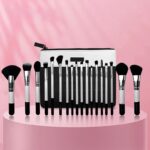 Veninow/Zoeva18pcs Brush Set Black and White Pouch