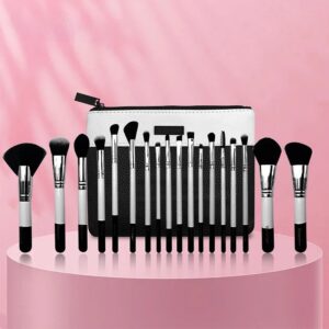 Veninow/Zoeva 18pcs Brush Set Black and White Pouch