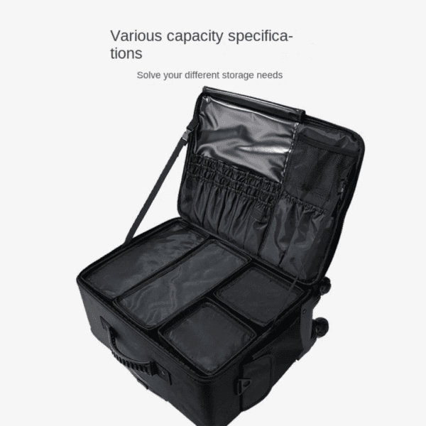 Y26 OXFORD TROLLEY MAKEUP BOX WITH 4 STORAGE BOXES - CROCODILE LEATHER