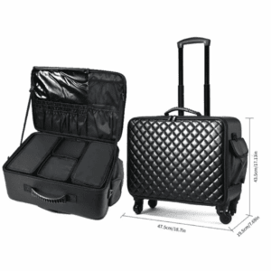 Y26 OXFORD TROLLEY MAKEUP BOX WITH 4 STORAGE BOXES - CROCODILE LEATHER